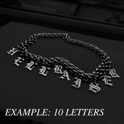 Custom Gothic Lettering Chain Necklace