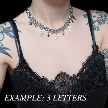 Custom Gothic Lettering Chain Necklace